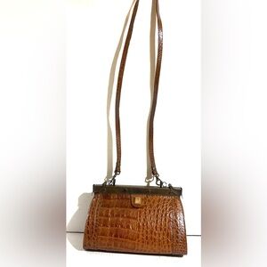 Cuir veritable guy hi Brown Crocodile Leather Handbag